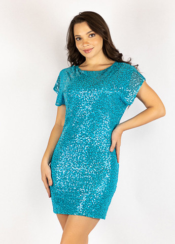 Блакитна вечірня сукня з відкритою спиною Time of Style однотонна