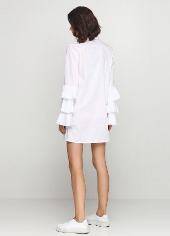 Білий кежуал сукня сорочка Boohoo Boutique однотонна