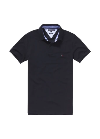 Темно-синяя футболка-поло для мужчин Tommy Hilfiger с логотипом