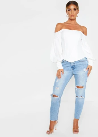 Біла блуза PrettyLittleThing