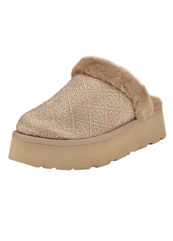 Бежевые сабо Guess на платформе со стразами