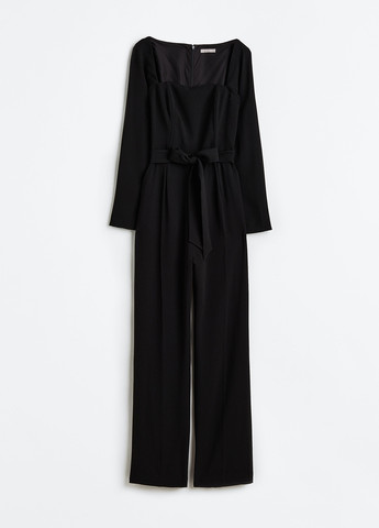 Комбінезон H&M комбінезон-брюки однотонний чорний кежуал поліестер