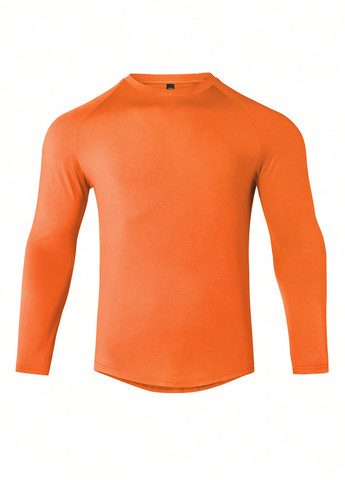 Лонгслів SHEIN однотонний помаранчевий спортивні поліестер