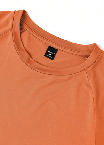 Лонгслів SHEIN однотонний помаранчевий спортивні поліестер