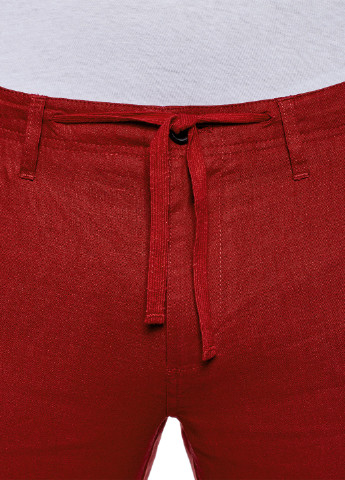 Красные кэжуал летние зауженные брюки Oodji