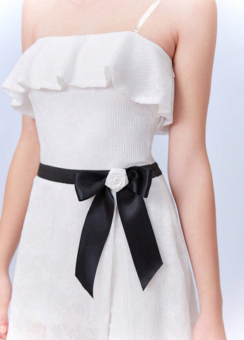 Белое кэжуал платье SHEIN однотонное