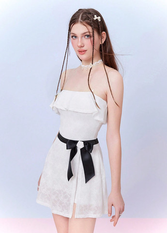 Белое кэжуал платье SHEIN однотонное