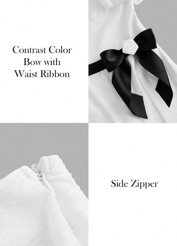 Белое кэжуал платье SHEIN однотонное