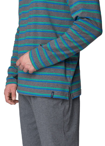Пижама (лонгслив, брюки) Key лонгслив + брюки полоска серая домашняя хлопок