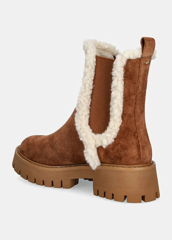 Зимние ботинки челси Michael Kors с мехом из натуральной замши, тканевые