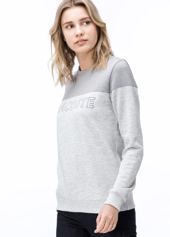Світло-сірий світшот Lacoste меланж вишивка (250493809)