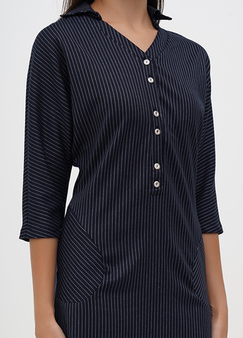 Синее кэжуал платье Sassofono однотонное