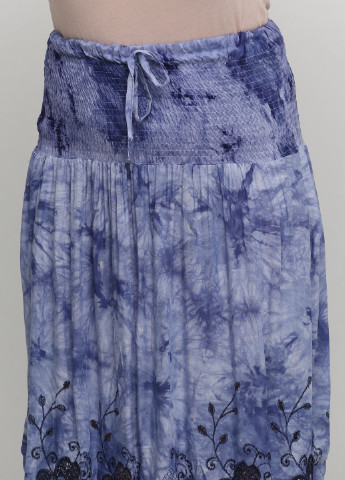 Голубая кэжуал с орнаментом юбка Carrokar клешированная