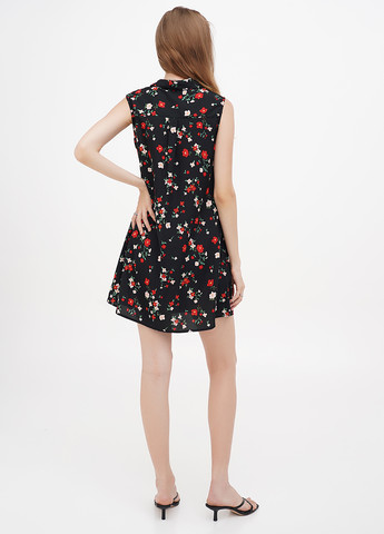 Черное кэжуал платье рубашка Terranova с цветочным принтом