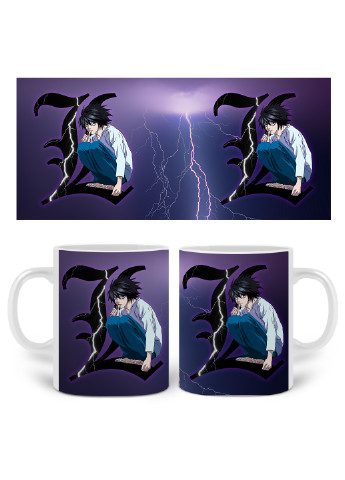 Кружка Ел Лоулайт Зошит смерті (L Death Note) 330 мл горнятко керамічне (20259-2826) MobiPrint (221743182)