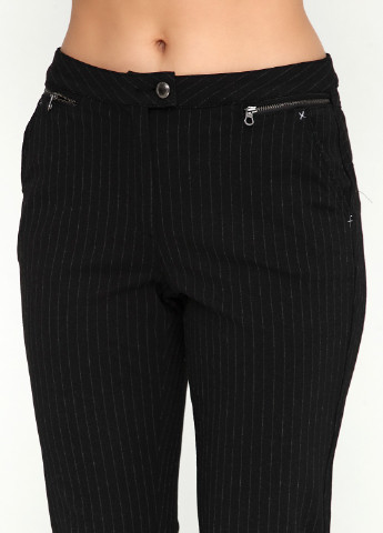 Черные кэжуал демисезонные зауженные брюки Cecil