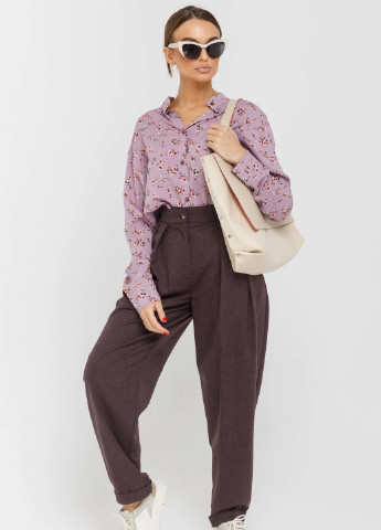 Темно-лиловые кэжуал летние брюки Ри Мари