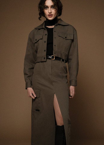 Оливковая (хаки) демисезонная куртка Gepur