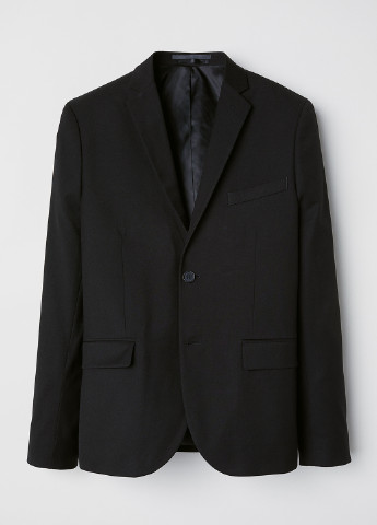 Піджак H&M з довгим рукавом однотонний чорний кежуал