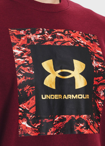 Свитшот Under Armour - Прямой крой логотип бордовый спортивный хлопок, трикотаж - (252878211)