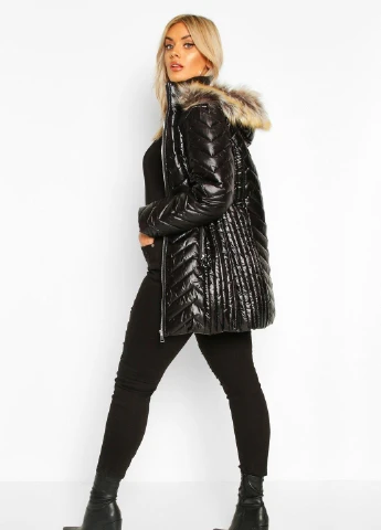 Чорна демісезонна куртка Boohoo