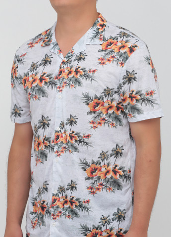 Светло-серая кэжуал рубашка с цветами Primark