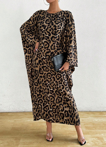 Коричнева кежуал сукня SHEIN леопардовий