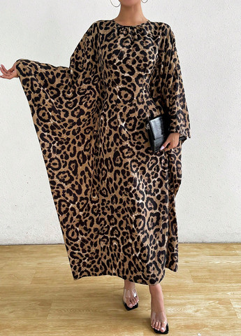 Коричнева кежуал сукня SHEIN леопардовий