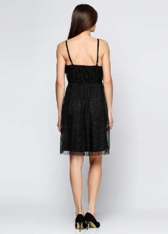 Черное коктейльное платье Cache Cache однотонное