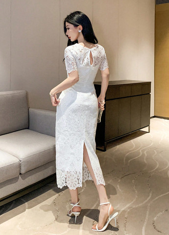 Білий святковий сукня футляр SHEIN однотонна