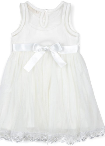 Коричневое платье с цветочками и кружевом (12531-110g-cream) Breeze (205765759)