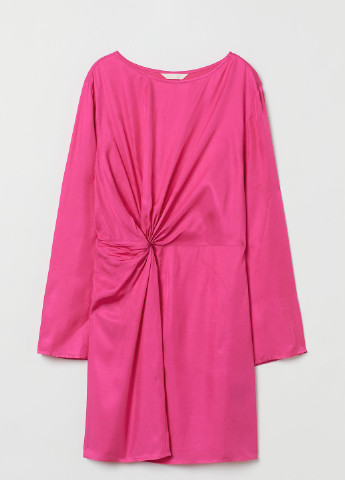 Фуксинова (кольору Фукія) коктейльна сукня H&M однотонна