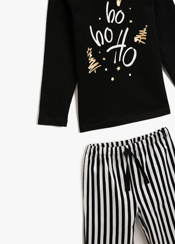 Чорна всесезон піжами (лонгслів, штани) лонгслів + брюки KOTON