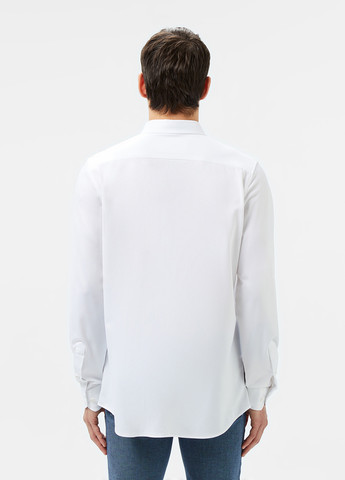 Белая классическая, кэжуал рубашка однотонная Lacoste