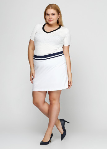 Белая кэжуал однотонная юбка Ralph Lauren с высокой талией