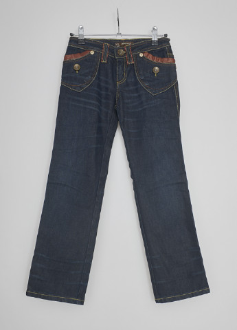 Темно-синие демисезонные со средней талией джинсы Phard