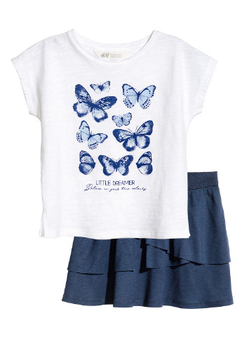Комбінований літній комплект (футболка, спідниця) H&M