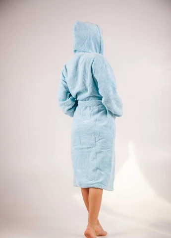 Халат махровий Bella, MicroCotton, однобарвний, блакитний, розмір XL (3800980994675) Bulgaria-Tex (251707685)