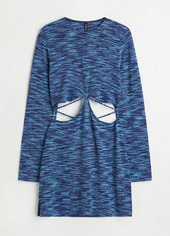 Синее кэжуал платье H&M меланжевое