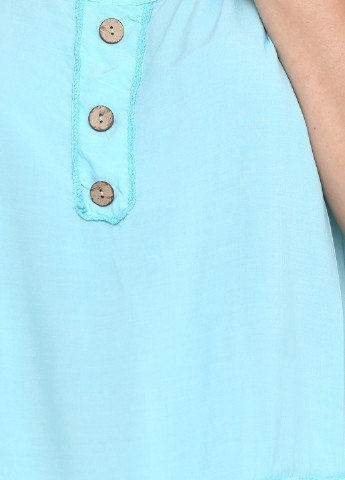 Голубое кэжуал платье а-силуэт Fashion однотонное