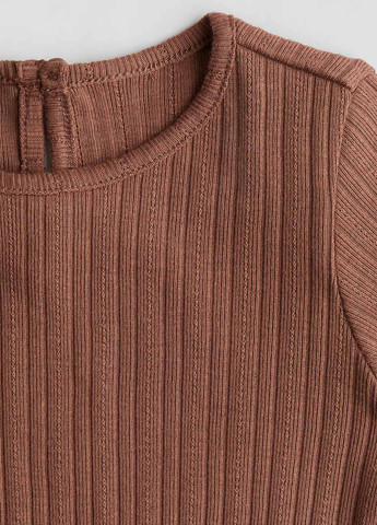 Коричневый демисезонный кэжуал лонгслив H&M однотонный