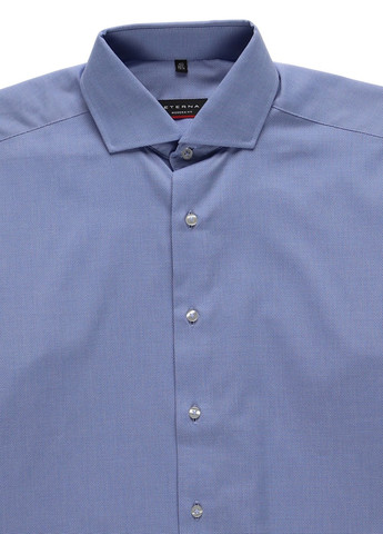 Темно-голубой классическая, кэжуал рубашка однотонная Eterna