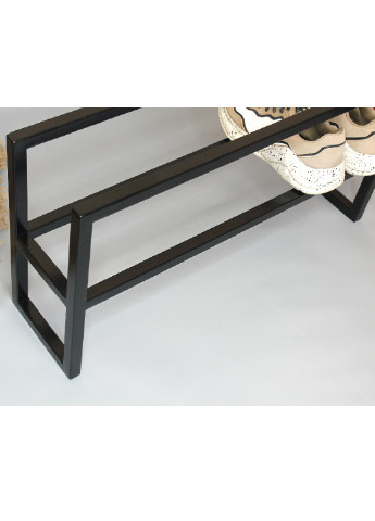 Полиця підставка органайзер стійка стелаж для взуття з металу двоповерхова 105х25х34 см (65104-Нов) Чорний Francesco Marconi (251208264)