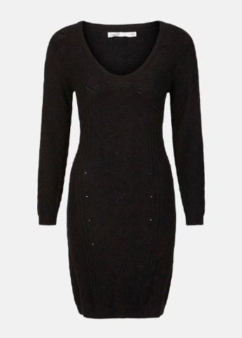 Черное кэжуал платье платье-свитер Oasis однотонное