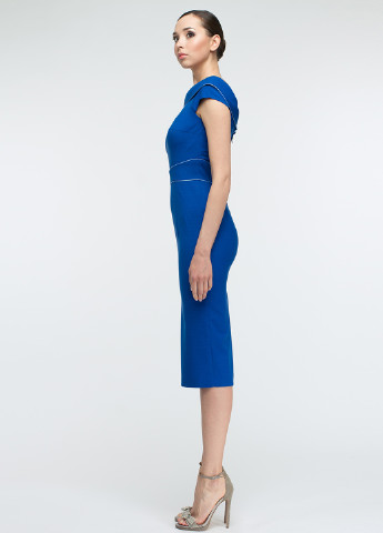 Синя коктейльна платье футляр BGL однотонна