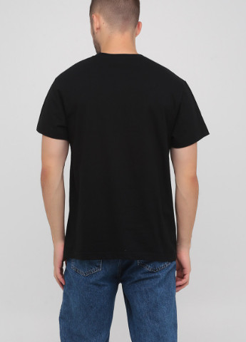 Черная футболка мужская безшовная с круглым воротником плотная Stedman