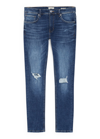 Синие демисезонные зауженные джинсы C&A