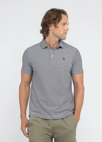 Черная футболка-поло для мужчин U.S. Polo Assn. в полоску
