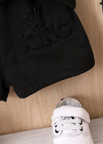 Черный летний комплект (футболка, шорты) SHEIN