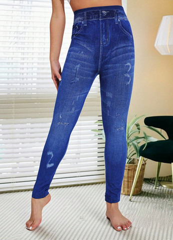 Синие демисезонные джеггинсы SHEIN